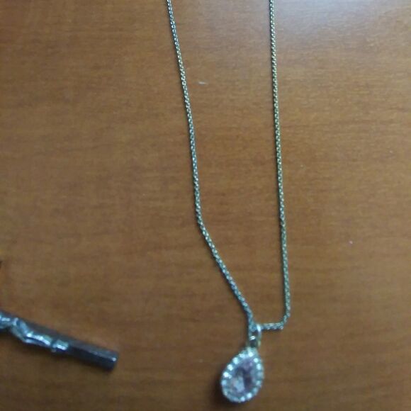 Used Pink/purple ruby stud necklace - Picture 1 of 2